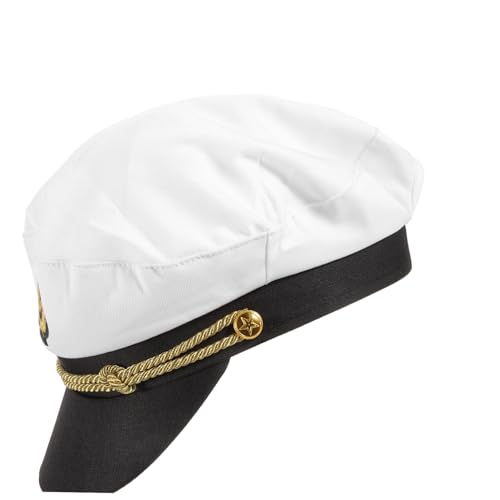 KOMBIUDA Herren Captain Mütze Verstellbar Segler Hut Klassisch Stoff Atmungsaktiv Komfortabel Für Kostüm Party Cosplay Zubehör KOMBIUDA Herren Captain Mütze Verstellbar Segler Hut Klassisch Stoff Atmungsaktiv Komfortabel Für Kostüm Party Cosplay Zubehör von KOMBIUDA