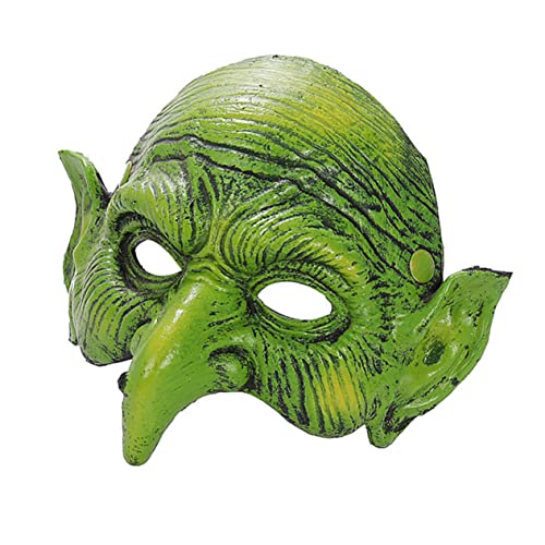 KOMBIUDA Hexenmaske halloween hexen halloween horror halloween faschingsmasken halloween+deko -Halloween Cosplay-Horror-Maske Figur Halloween-Halbmaske Party-Maske PU-Schaum Green von KOMBIUDA