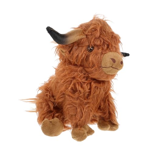 KOMBIUDA Highland Cow Puppe Mädchen Tiere Mädchen Puppe Das Tier Stofftier Highland Cow Ornament Plüsch Highland Cow Kuh Ausgestopfte Kuh Kurz Plüsch von KOMBIUDA