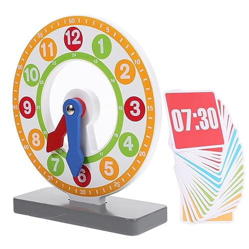 KOMBIUDA Holz Lernuhr für Montessori Lernspielzeug zur Uhrzeit Erkennung Farben und Zahlen Pädagogisches Uhr Modell für Kleinkinder Jahre von KOMBIUDA