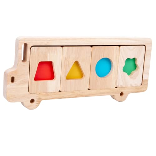 KOMBIUDA Holz Puzzle Geometrische Formen Lernspielzeug Montessori Formsortierer für Jahre Frühförderung Motorik Hand Auge Koordination Eltern Junge Mädchen Interaktion von KOMBIUDA