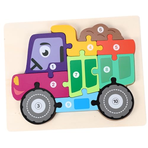 KOMBIUDA Holz Puzzle für Bunte Cartoon Lastwagen Puzzles Pädagogisches Holzspielzeug Kreativität und Motorischen Fähigkeiten für Interaktive Eltern Junge Mädchen Spiele von KOMBIUDA