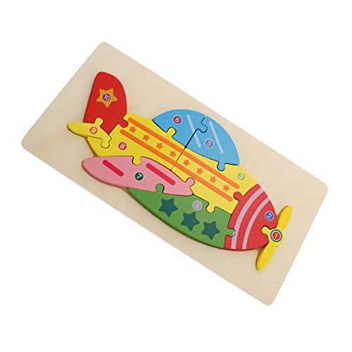 KOMBIUDA Holzflugzeug Puzzle für Pädagogisches zur Frühen Lernspielzeug für Kreative Attraktives Design Logisches für Kleine von KOMBIUDA