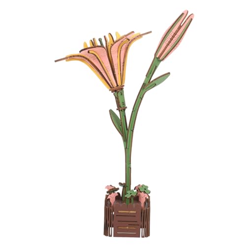 KOMBIUDA Holzpuzzle Blumenstrauß DIY Bausatz Lilie Holzblumen Puzzle zum Selbstbauen für Erwachsene Valentinstag Dekoration von KOMBIUDA