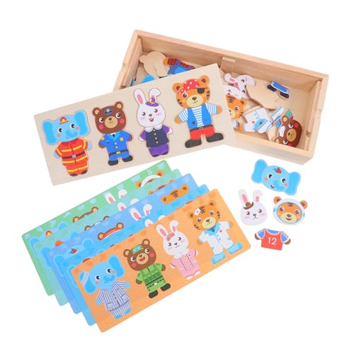 KOMBIUDA Holzpuzzle DIY Anziehspielzeug aus Holz Cartoon Tier Pädagogisches Holzspielzeug für Jungen und Mädchen Handliches Steckspiel Koordination und Lernen KOMBIUDA Holzpuzzle DIY Anziehspielzeug aus Holz Cartoon Tier Pädagogisches Holzspielzeug für Jungen und Mädchen Handliches Steckspiel Koordination und Lernen von KOMBIUDA