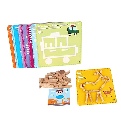 KOMBIUDA Holzpuzzle für Kreatives Lernspielzeug zur Frühkindlichen Bunte Designs für Spielerisches Lernen für Motorik und Logiktraining Ab Jahr Geeignet von KOMBIUDA