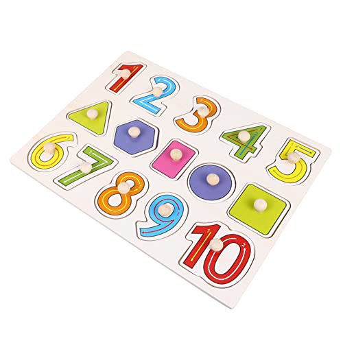 KOMBIUDA Holzpuzzle für Kreatives Montessori Motorik und Lernen Bunte Zahlen für Kleinkinder zum Geburtstag oder Ostern von KOMBIUDA