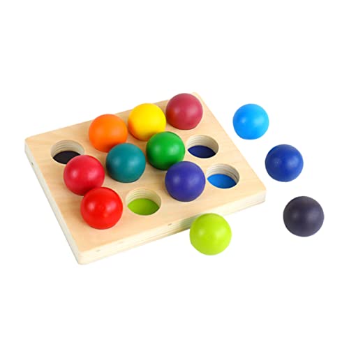 KOMBIUDA Erleuchtendes Lehrspielzeug Farbsortierspielzeug Für Jungen Und Mädchen Lernspielzeug Für Die Früherziehung Sortierbrett Aus Holz in 12 Leuchtenden Farben von KOMBIUDA