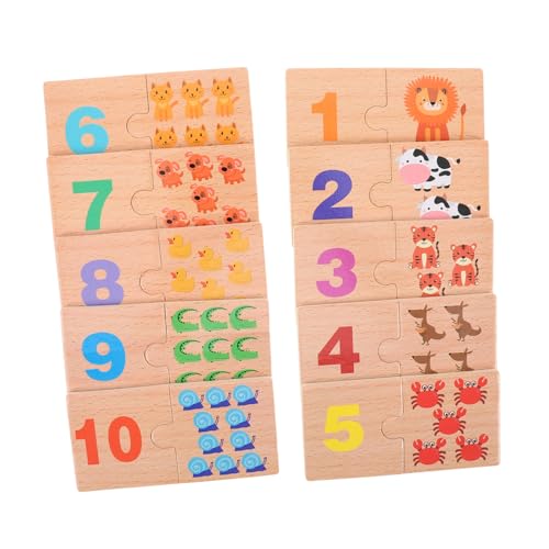 KOMBIUDA Holzspielzeug zur Zahlenerkennung für Vorschulkinder Mathematisches Lernspiel für Jahre Frühe Bildung Zählfähigkeiten und Kognitiver Entwicklung von KOMBIUDA