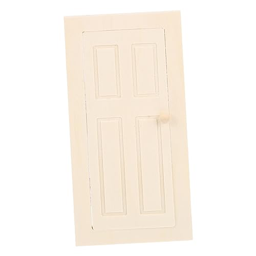 KOMBIUDA Holztür Miniaturen Mini Schmuck Kinderspielzeug Holzsimulationstür Holz Miniaturtürmodell Dekoratives Puppentürmodell Miniaturtür Kleines Haustürmodell Beige von KOMBIUDA