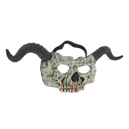 KOMBIUDA Horned Skull Maske Gruselige Halloween Maske mit Hörnern für Erwachsene als Kostümzubehör für Maskeraden Partys und Karnevalsfeiern von KOMBIUDA