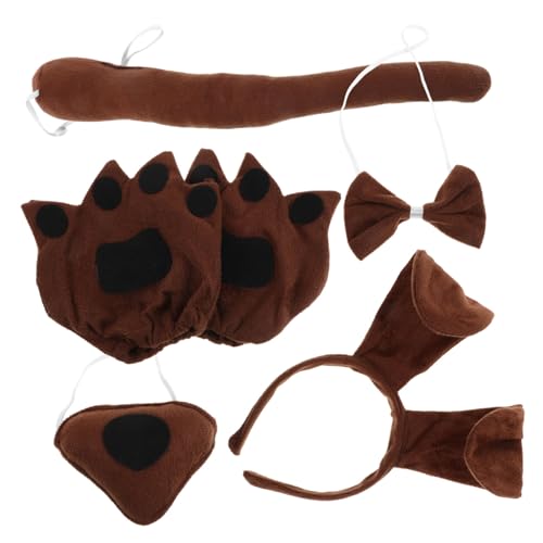 KOMBIUDA Hundekostüm mit Kopfband Fliege Nase und Pfotenhandschuhen Niedliche Cosplay Tieraccessoires für Halloween Karneval Fotoshootings und Rollenspiele KOMBIUDA Hundekostüm mit Kopfband Fliege Nase und Pfotenhandschuhen Niedliche Cosplay Tieraccessoires für Halloween Karneval Fotoshootings und Rollenspiele von KOMBIUDA