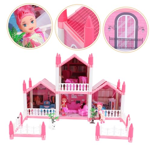KOMBIUDA Kinderburg Mini-Burgspielzeug Puppenhaus-Bausätze zum Bauen Mädchenspielzeug fokussiert Bausatz Kinder Spielen Hausspielzeug Schlossmodell für Kinder Suite von KOMBIUDA