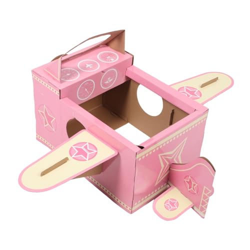 KOMBIUDA Kinderflugzeugkarton Tragbares Flugzeugkostümspielzeug Kinderkostüm Flugzeug Aus Pappe Flugzeugkostüm Aus Pappe Modellflugzeug Flugzeugkinder Kleines Flugzeug Rosa Papier von KOMBIUDA
