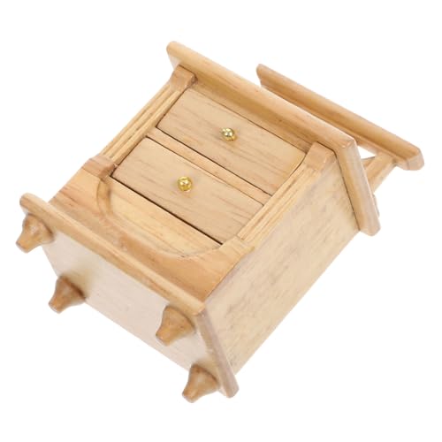 KOMBIUDA 1:12 Miniatur Nachttisch Modell Realistisches Holz Puppenhaus Zubehör von KOMBIUDA