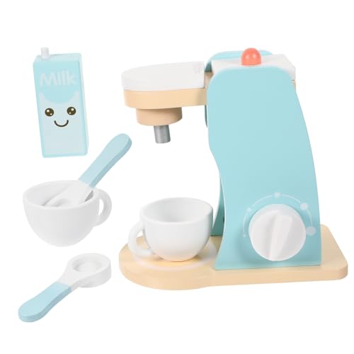 KOMBIUDA Spielzeugset Aus Holz Für Rollenspiele Mit Kaffeemaschine Und Essen Für Kleinkinder von KOMBIUDA