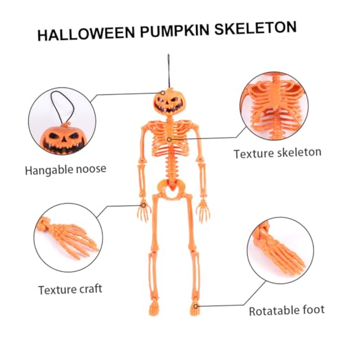 KOMBIUDA Kürbisskelett Aus Kunststoff Halloween Deko Mit Hängendem Seil Für Party Requisiten KOMBIUDA Kürbisskelett Aus Kunststoff Halloween Deko Mit Hängendem Seil Für Party Requisiten von KOMBIUDA