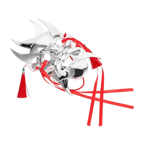 KOMBIUDA Leichte Metallic Chinesische Maske Bemalte Gesichtsbedeckung für Maskenbälle Vielseitige Japanische Samurai Cosplay Requisite Geeignet für Halloween Karneval Partys und Tempelfeste von KOMBIUDA