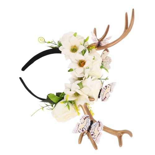 KOMBIUDA Leichtes Hirschgeweih-haarband mit Schmetterlings Blumenmotiven Modisches Rentier-haarreif-accessoire für Weihnachts- Halloween Festliche Kostümpartys KOMBIUDA Leichtes Hirschgeweih-haarband mit Schmetterlings Blumenmotiven Modisches Rentier-haarreif-accessoire für Weihnachts- Halloween Festliche Kostümpartys von KOMBIUDA