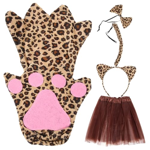 KOMBIUDA Leoparden Kostüm Mädchen Teiliges Verkleidungsset mit Leopardenohren Haarreif Handschuhen Tutu Rock und Fliege Karneval Fasching Halloween Cosplay Tierkostüm KOMBIUDA Leoparden Kostüm Mädchen Teiliges Verkleidungsset mit Leopardenohren Haarreif Handschuhen Tutu Rock und Fliege Karneval Fasching Halloween Cosplay Tierkostüm von KOMBIUDA