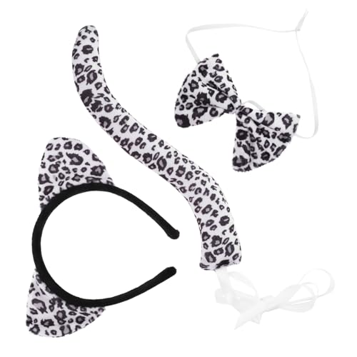 KOMBIUDA Leoparden Ohren Haarreif Set Teilig Cosplay Zubehör mit Schleife und für Karneval Fasching Halloween Tierkostüm Party Accessoire von KOMBIUDA