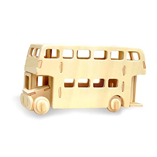 KOMBIUDA Lernspielzeug Kinder Puzzle rätselbuch Kinder 3D-Holzpuzzle für Erwachsene Simulationsboot 3D-Puzzle Bus-Baustein 3D-Busmodell hölzern Simulationsschiff von KOMBIUDA