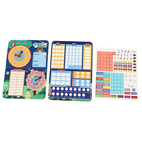 KOMBIUDA Lernspielzeug für Wettererkennungskalender mit Wandchart für Kreative Entwicklung für Frühe Bildung und Zeitverständnis von KOMBIUDA