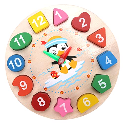 KOMBIUDA Lernuhr Holz Pinguin Lernen Frühkindliche Bildung Farbige Formen Sortieruhr mit Beweglichen Zeigern Pädagogisches Lernspielzeug KOMBIUDA Lernuhr Holz Pinguin Lernen Frühkindliche Bildung Farbige Formen Sortieruhr mit Beweglichen Zeigern Pädagogisches Lernspielzeug von KOMBIUDA