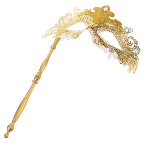 KOMBIUDA Luxuriöse Masquerade Maske mit Strasssteinen und Abnehmbarem Stab Dragon Design Stabile Wiederverwendbare Halbgesichtsmaske für Damen Halloween Karneval Kostümparty von KOMBIUDA