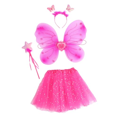 KOMBIUDA Mädchen Schmetterlingskostüm mit Tüllrock Flügeln Feenstab und Haarreif Glitzerndes Cosplay Dress Up Zubehör für Aufführungen und Festivals Komfortabel und Hautfreundlich KOMBIUDA Mädchen Schmetterlingskostüm mit Tüllrock Flügeln Feenstab und Haarreif Glitzerndes Cosplay Dress Up Zubehör für Aufführungen und Festivals Komfortabel und Hautfreundlich von KOMBIUDA