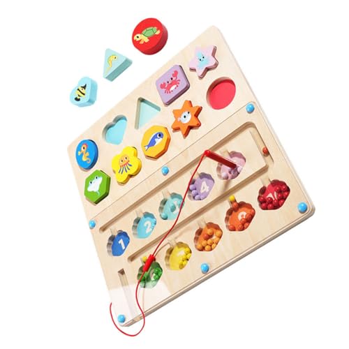 KOMBIUDA Magnetisches Holzspielzeug mit Bunten Perlenlabyrinthen für Fördert Feinmotorik und Problemlösungsfähigkeiten Geeignet für Frühe Bildung und Entdeckungsspiel von KOMBIUDA