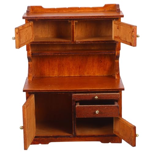 KOMBIUDA Maßstab Doppel-tür Holz Schrank Retro Farmhaus Stil für DIY Puppenhaus Möbel Dekoration KOMBIUDA Maßstab Doppel-tür Holz Schrank Retro Farmhaus Stil für DIY Puppenhaus Möbel Dekoration von KOMBIUDA