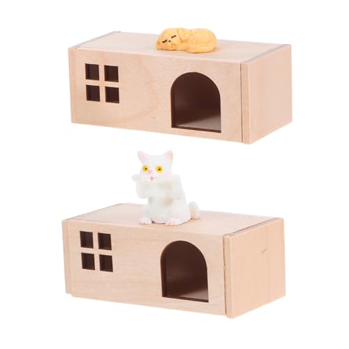 KOMBIUDA Maßstab Resin Tierfiguren Mini Hund Katze Figur für Puppenhaus Dekoration Geschenk KOMBIUDA Maßstab Resin Tierfiguren Mini Hund Katze Figur für Puppenhaus Dekoration Geschenk von KOMBIUDA
