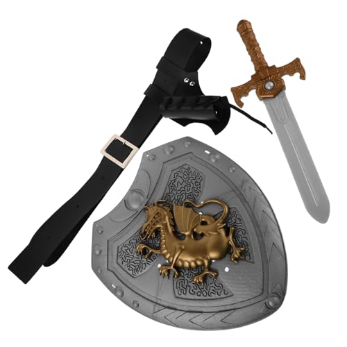 KOMBIUDA Medieval Knight Sword Set mit Gürtel und Robustem Schild Historisches Piratenschwert Requisit für Cosplay Renaissance Kostüm Zubehör für Fest Party und Rollenspiel KOMBIUDA Medieval Knight Sword Set mit Gürtel und Robustem Schild Historisches Piratenschwert Requisit für Cosplay Renaissance Kostüm Zubehör für Fest Party und Rollenspiel von KOMBIUDA