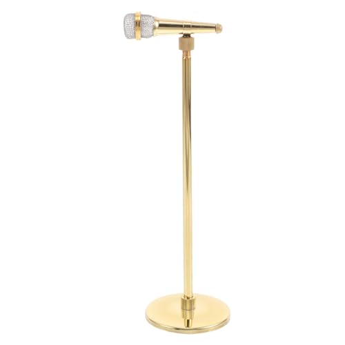 KOMBIUDA Vintage-mini-mikrofonmodell Verstellbares Mikrofon-requisit Aus Kupfer Für Musik Und Heimdekoration Miniatur-Musikinstrument Im Retro-Stil von KOMBIUDA