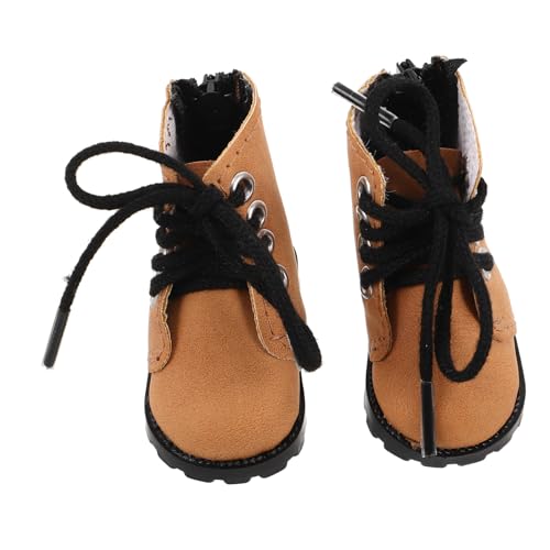 KOMBIUDA Mini Bjd Puppenschuhe Weiche Flexible Braune Stiefel für Puppenkleidung Modische Miniatur Boots für Puppenhaus Dekor und Sammler Zubehör von KOMBIUDA