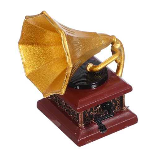 KOMBIUDA Mini Dekor Ausstellungsraum Kunstdisplays Figuren Bücherregal Heimsammler Klassenzimmer – Für Ornamentspieler Puppenhaus Retro Skulptur Miniatur Schallplatte Kreative von KOMBIUDA