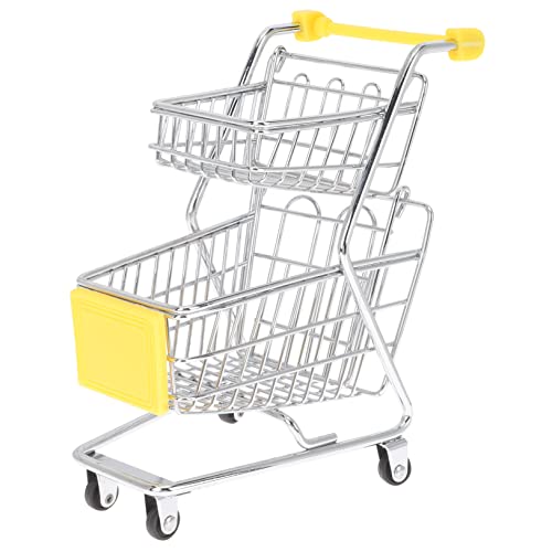 KOMBIUDA Kleiner Einkaufswagen für Kinder Stabiler Korrosionsfester Supermarkt Handwagen Schreibtisch Dekoration Aufbewahrungsspielzeug für Kleine Gegenstände für Kreatives Spielen von KOMBIUDA
