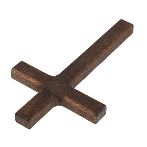 KOMBIUDA Mini Holzkreuz Religiöse Kirchenszene Bastelkreuz Holzgebetkreuz Kleines Handkreuz Für Puppenhaus Mini Kirchendekoration von KOMBIUDA