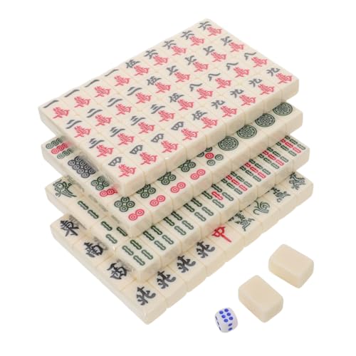 KOMBIUDA Mini Mahjong Set Kompaktes Chinesisches Mahjong Kit mit Gravierten Spielsteinen Platzsparend und Robust für Reisen Camping Familienfeiern für Kleine Räume Wie Wohnheim und Outdoor von KOMBIUDA