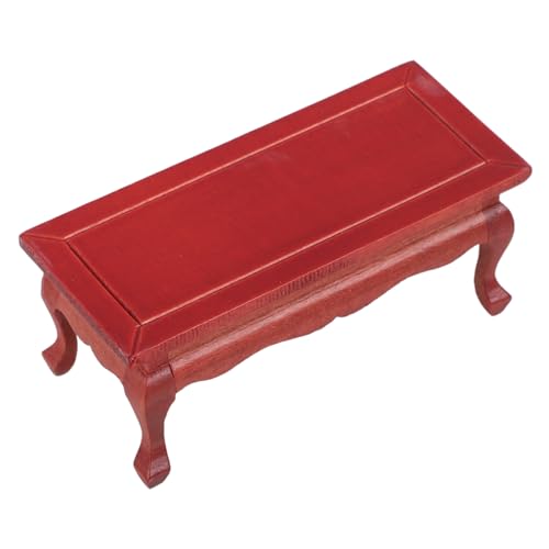 KOMBIUDA 1stück Miniatur Tisch Für Eleganter Kaffeetisch Rot Für Dekoration Und Harmonische Einrichtung Im Doll House von KOMBIUDA