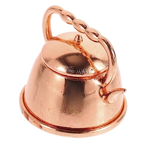 KOMBIUDA Mini -Retro - Büro Dekorativ Dekoration Miniatur Klein Teekannen Ornament Geformt Winzig Wasserkocher Vintage Mini Kuscheltier Mini-teekessel Rose Gold Metall von KOMBIUDA