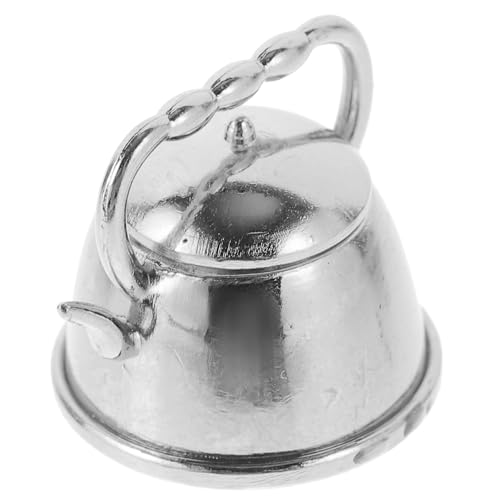 KOMBIUDA Mini -Retro - Drinnen Büro Teekannen Schreibtisch Mini-teekessel Modell Mini- Wohnkultur Party Dekorativ Wasserkocher Dekoration Teekessel Ornament Silver Metall von KOMBIUDA