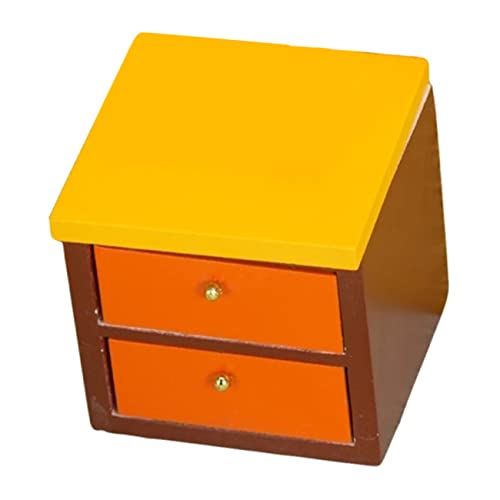 KOMBIUDA Mini Schubladenschrank Nachttisch Nachttische Das Ornamente Zum Basteln Mini Puppenhausmöbel Puppenmöbel Schrank Zarte Mini Möbel Winzige Möbel Holz von KOMBIUDA