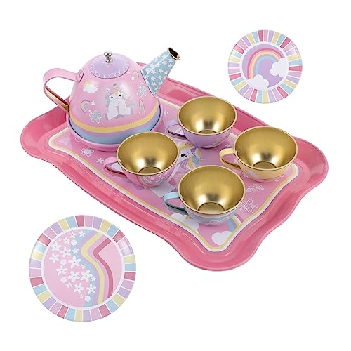 KOMBIUDA 1 Set Mini Eisen Kunst Tee Waren Jungen und Mädchen Pretend Spielen Tee-Set Nachmittag Tee Spielzeug für Puppenhaus von KOMBIUDA