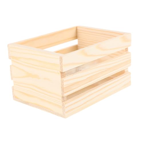 KOMBIUDA Mini-aufbewahrungskorb Puppenhaus-modellmöbel Puppenhauskisten Miniatur-puppenhauszubehör Mini-spielzeugkisten Mini-milchkiste DIY Puppenhausdekorationen Mini-obstkörbe Holz Beige von KOMBIUDA