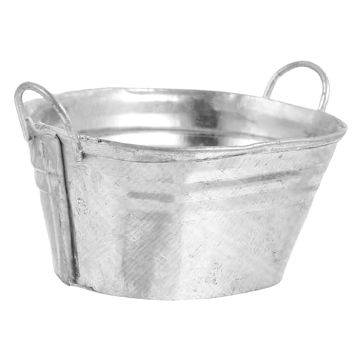 KOMBIUDA Mini-badewanne Puppenhaus-waschbadewanne Badezimmer-Szene-Requisite Miniaturwaschbadewanne Puppenhauszubehör Wohnkultur Mini-hausschmuck Miniatur-badewannendekoration Eisen von KOMBIUDA