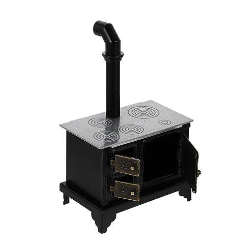 KOMBIUDA Mini-eisenofen Entzückende Möbel Für Mini Mini- -szenen-Layout Mini-hausschmuck Miniaturmöbel Kinderspielzeug Mini-hausmöbelmodell Mini-hausornamente Mini-kochherd Black von KOMBIUDA