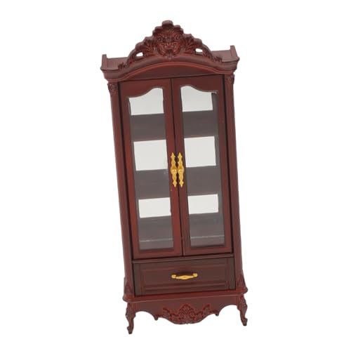 KOMBIUDA Miniatur Holz Weinregal Doppel Türen Vintage Puppenhaus Möbel Display Schrank Regal für Wohnzimmer Miniatur Möbel Zubehör von KOMBIUDA
