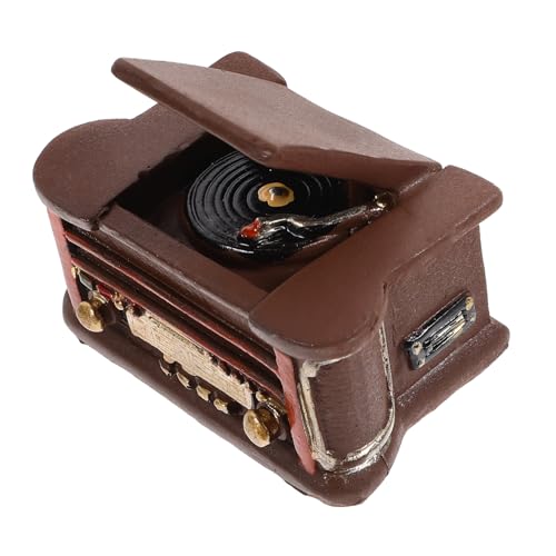 KOMBIUDA Miniatur Resin Plattenspieler Modell Retro Miniatur Dekoration für Puppenhaus Langlebig und Tragbar Geeignet als Fotorequisite und Wohnzimmerschmuck von KOMBIUDA